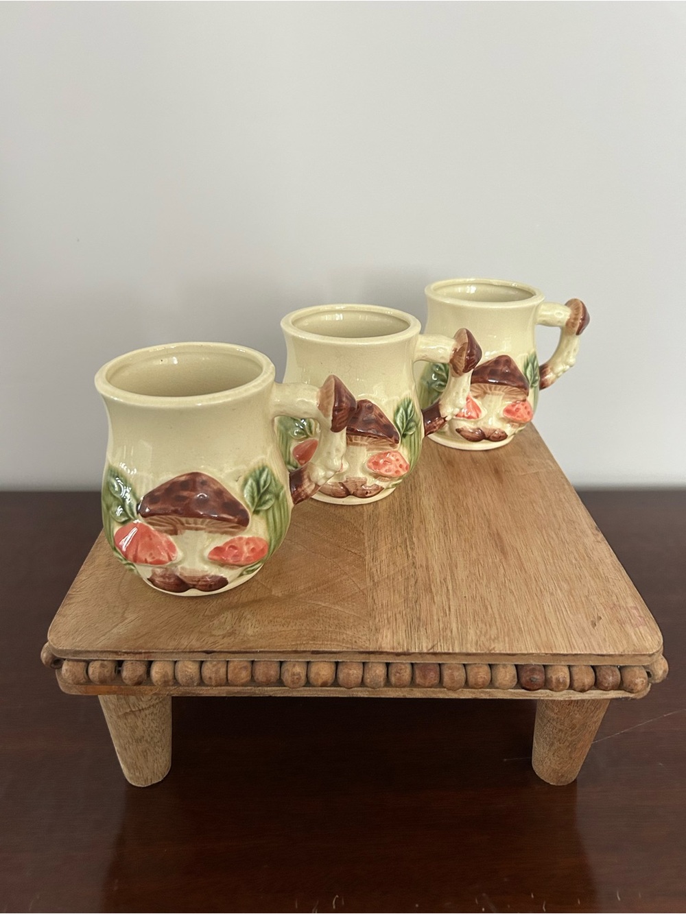 Vintage Empress by Haruta Mushroom Coffee Mugs Made in Japan 1970s Set of Three